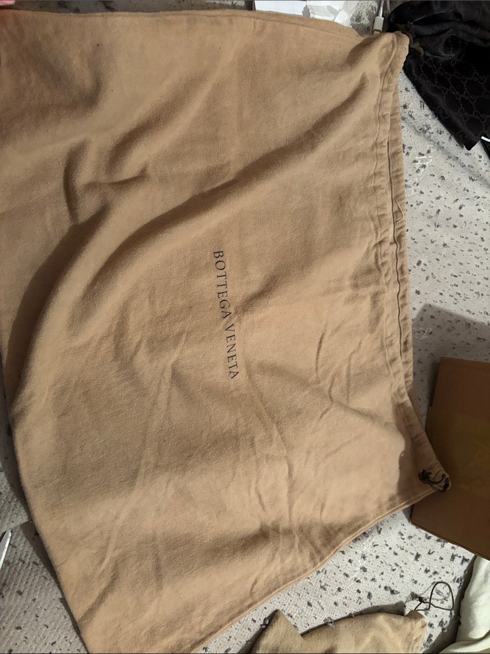 Bottega Veneta Tan Drawstring Dust Bag Preloved